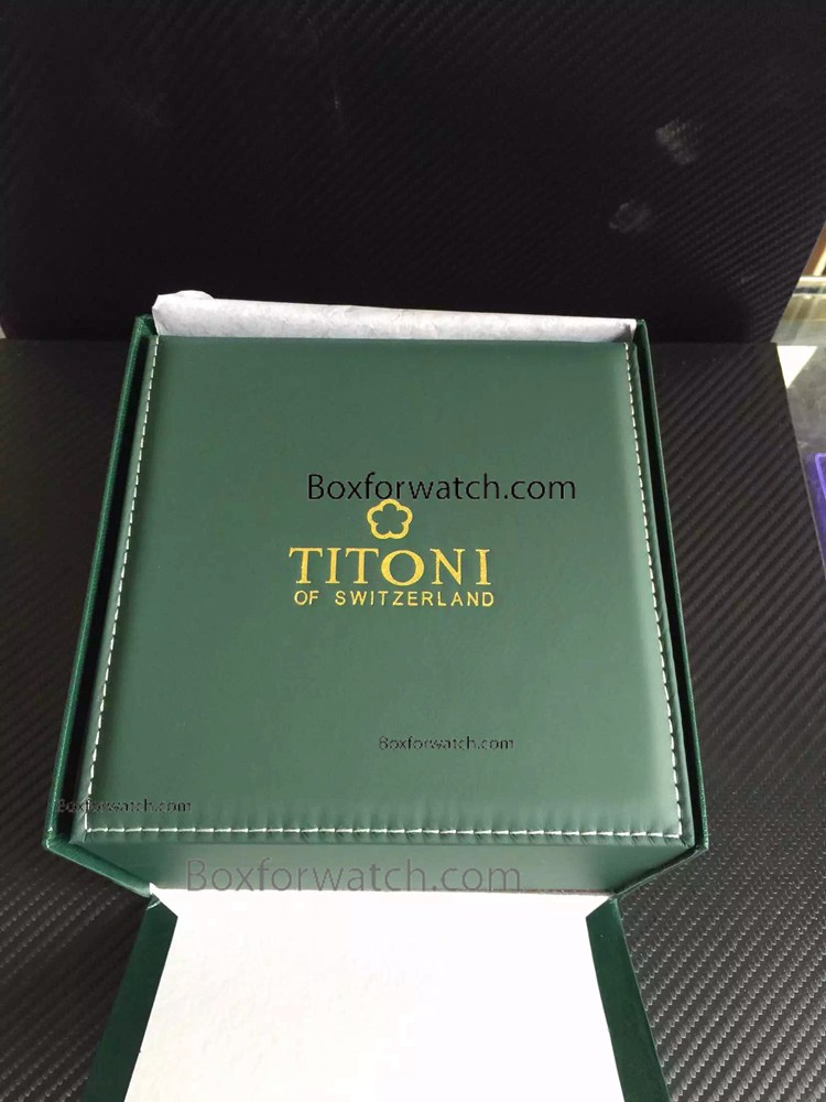 AAA Quality Fake Titoni Green Leather Watch Boxes for Mens Gift